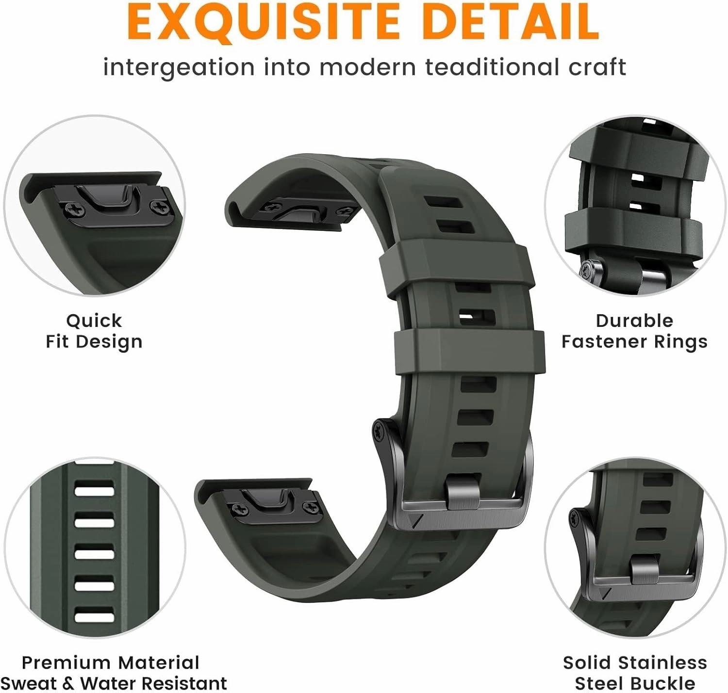 DASEB For Fenix 8 Replacement Band 22mm Fenix 7 Bands Fenix 6 Quickfit Watch Band Fenix 5 Plus Silicone Wristband Fenix 6 pro Sports Smart watch Band