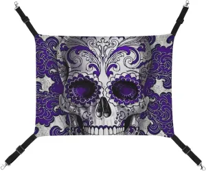 Day of The Dead Skull Hanging Cat Bed Soft Breathable Pet Hammock for Cage Pet Sleeper for Kitten Ferret Puppy Rabbit