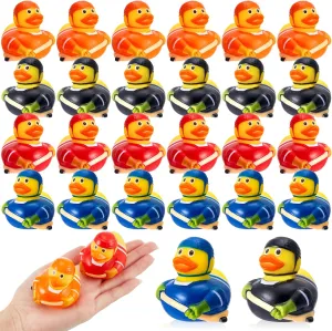 Deekin 50 Pcs Hockey Rubber Duck Sports Theme Toys Bath Floating Toy for Birthday Party Bathtub Pool Decorations