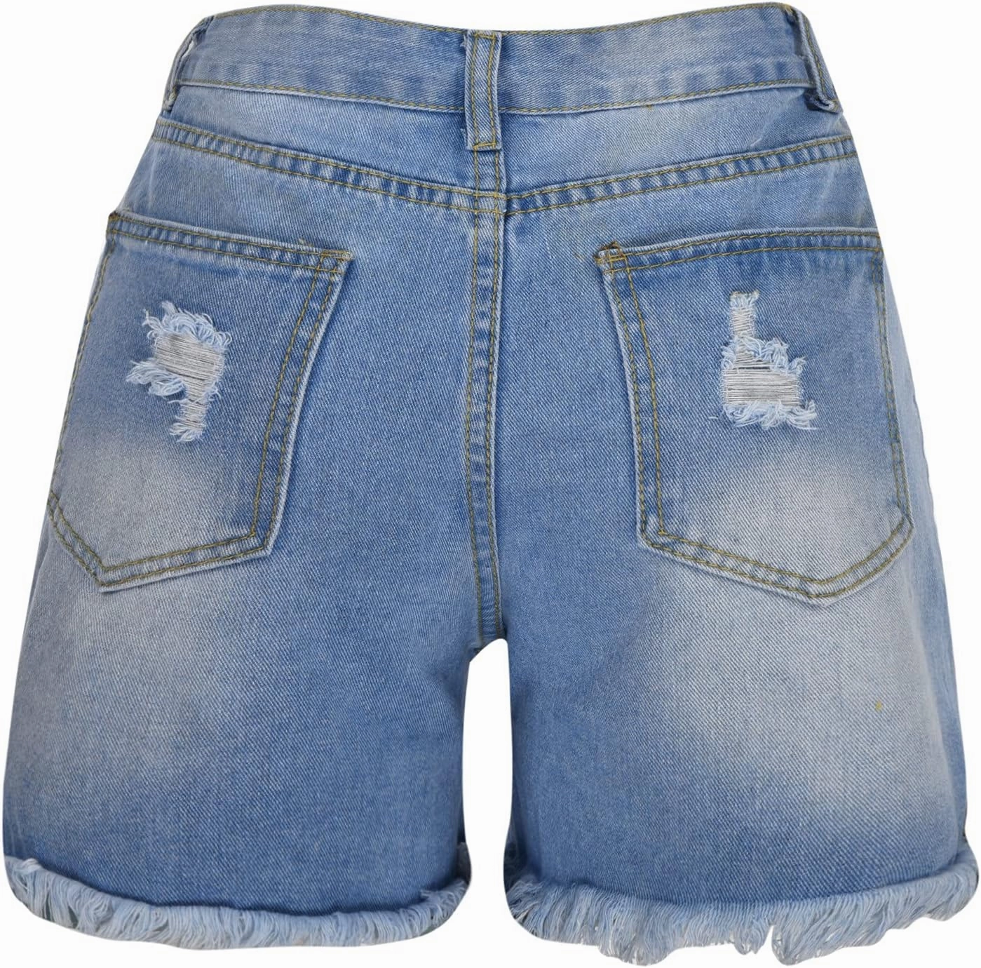 Denim Shorts for Women Mid Rise Ripped Jean Shorts Stretchy Folded Hem Hot Short Jeans Summer Fashion Dressy Casual