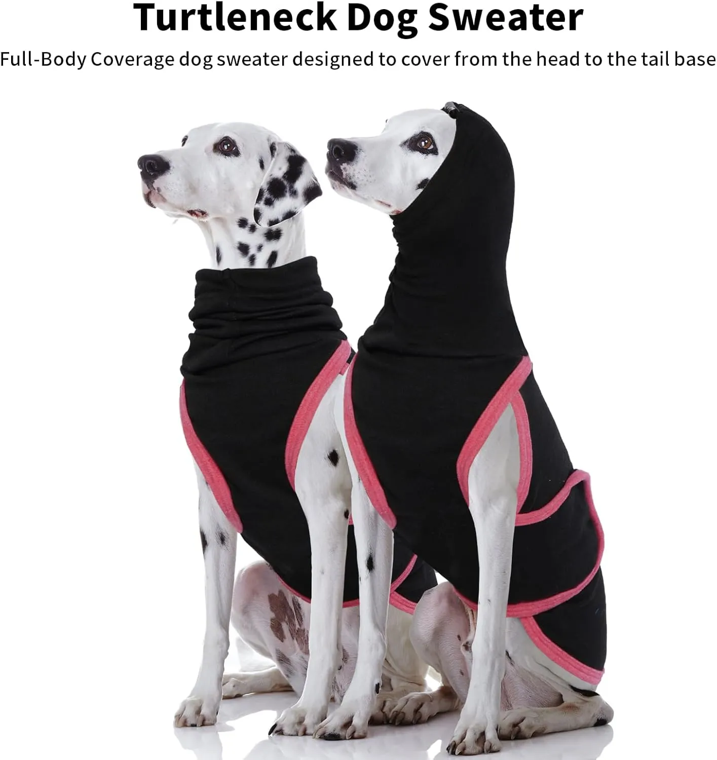 DENTRUN Dog Calming Vest Anxiety Relief Shirts with Ear Wraps, Soft Dog Hoodie Noise Cancelling Ear Muffs for Firwork, Comfort Winter Warm Sweater Turtleneck Cold Weather Cozy Coat for Medium Dog