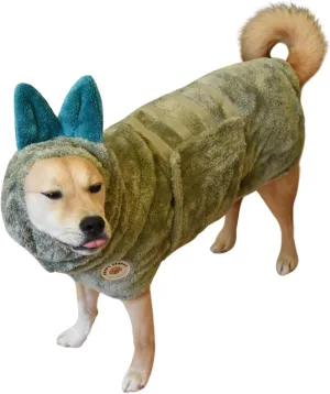 DERPYCHAPPY Premium Dog Towel Robe & Dog Bathrobe for Drying Dogs Made in Korea | Super Absorbent Quick & Adjustable Microfiber Bath Towel for Cats & Puppy Robes After Bath | Soft Warm Drying Coat