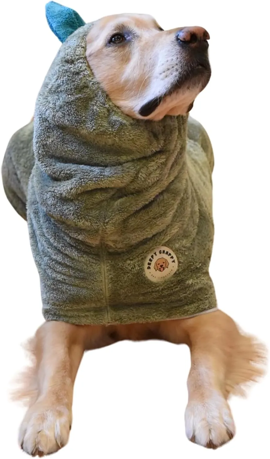 DERPYCHAPPY Premium Dog Towel Robe & Dog Bathrobe for Drying Dogs Made in Korea | Super Absorbent Quick & Adjustable Microfiber Bath Towel for Cats & Puppy Robes After Bath | Soft Warm Drying Coat