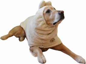 DERPYCHAPPY Premium Dog Towel Robe & Dog Bathrobe for Drying Dogs Made in Korea | Super Absorbent Quick & Adjustable Microfiber Bath Towel for Cats & Puppy Robes After Bath | Soft Warm Drying Coat