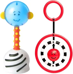 Developmental Milestones Set for Babies: NogginStik Developmental Light-Up Rattle and NogginRings Reaching and Grasping Rings, Ages 0-12 Months