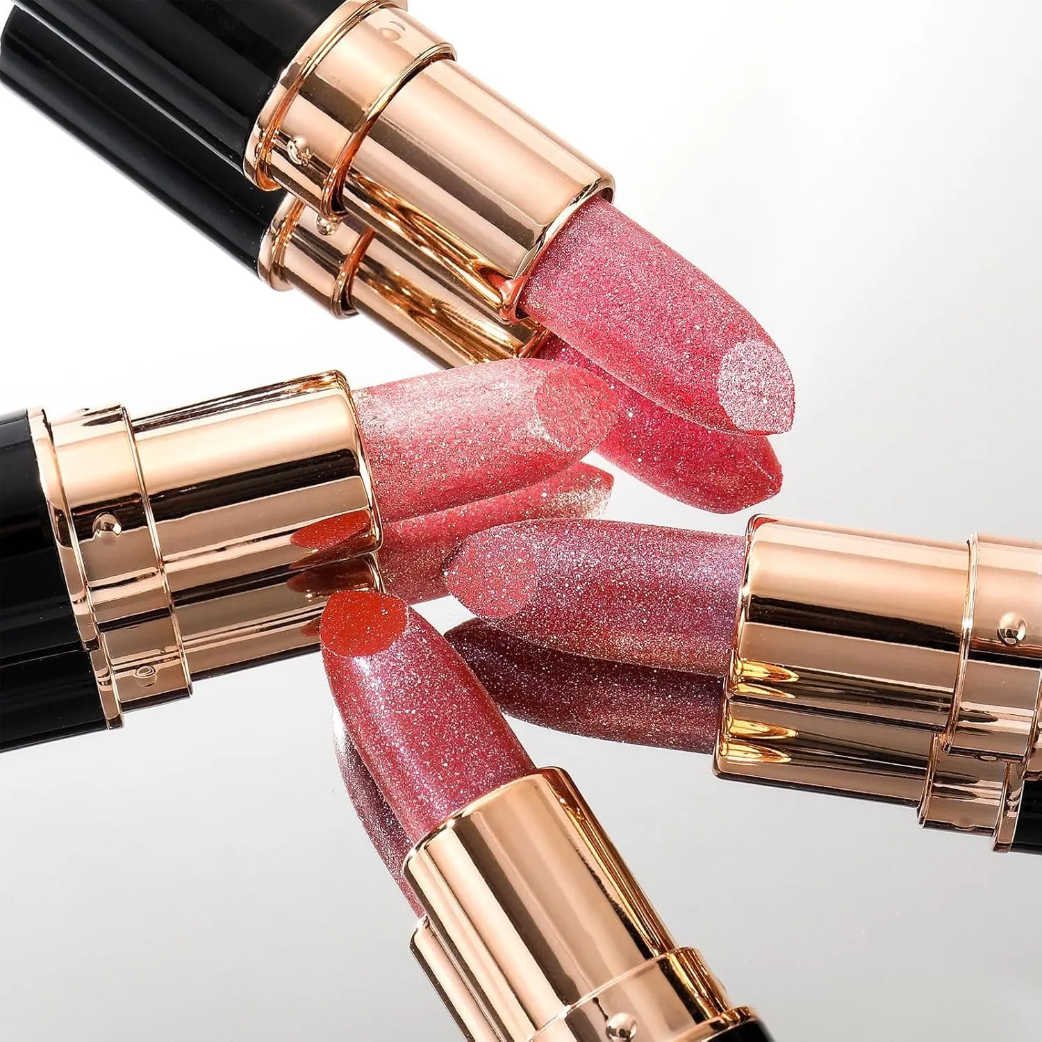 Diamond Glitter Lipstick, Diamond Lip Gloss Glitter Lipstick Waterproof, Shiny Matte, High Shine Shimmery Finish for Women (06)
