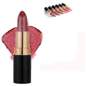 Diamond Glitter Lipstick, Diamond Lip Gloss Glitter Lipstick Waterproof, Shiny Matte, High Shine Shimmery Finish for Women (06)