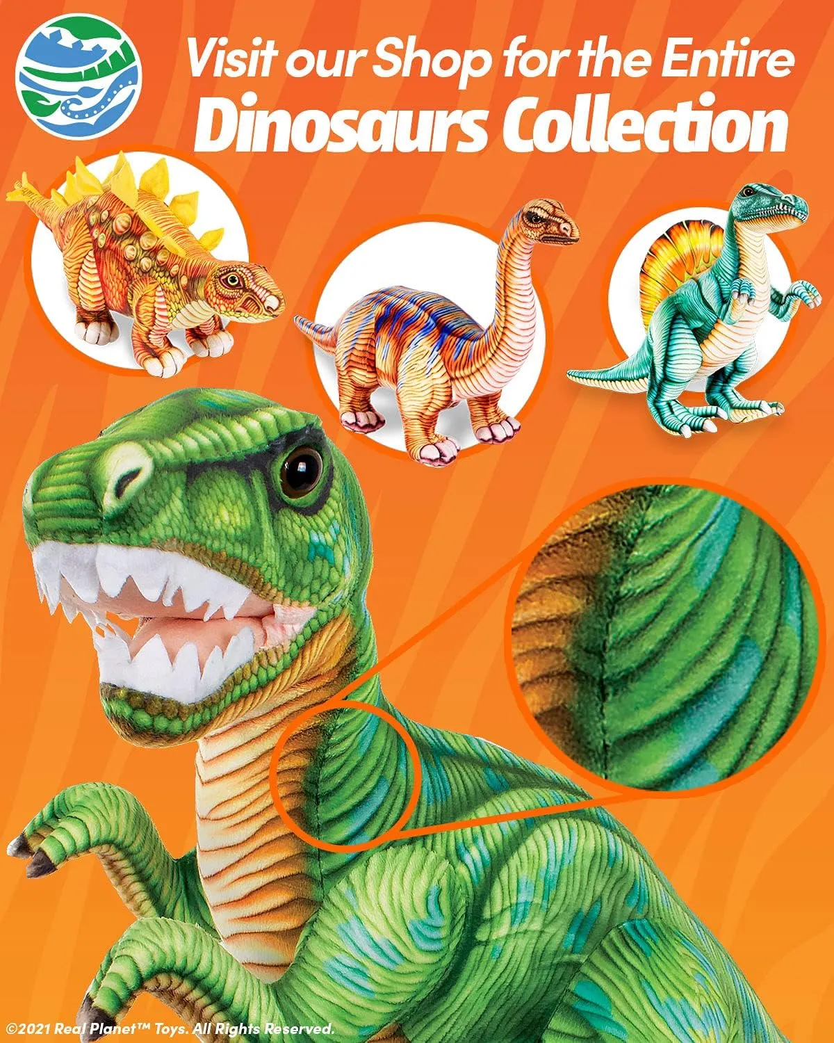 Dinosaur Plush Toy - Little Boy Plush Toys, Stuffed Animals, Dino Plushie, Baby Stuffed Dinosaur, Cute Dino (19" Long)