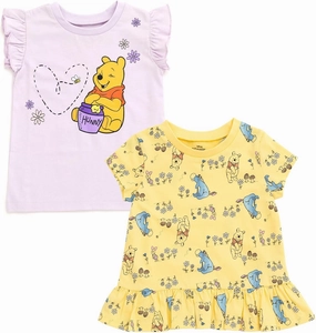 Disney Floral 2 Pack T-Shirts Infant to Big Kid Sizes (12 Months - 14-16)