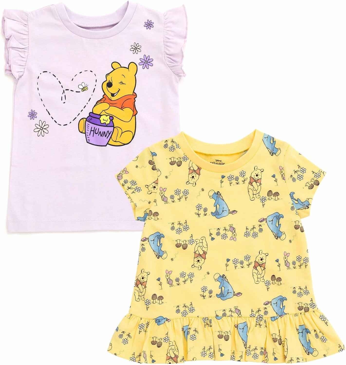 Disney Floral 2 Pack T-Shirts Infant to Big Kid Sizes (12 Months - 14-16)