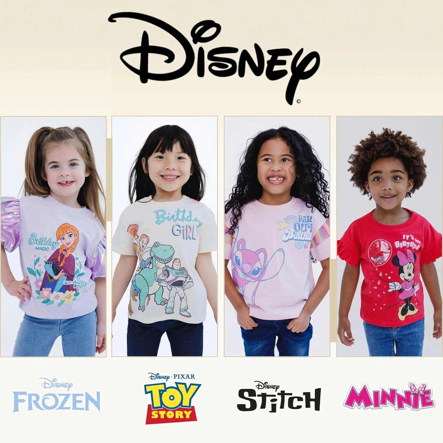 Disney Junior Birthday Girls T-Shirt Toddler to Big Kid Sizes (2T - 14-16)