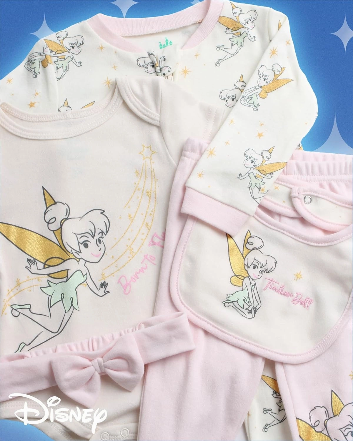 Disney Newborn Baby Boys Girls 7 Piece Layette Gift Set: Mickey Mouse, Winnie the Pooh & Minnie Mouse, 0-6M