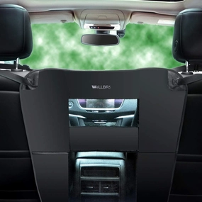 Dog Car Backseat Barrier, Padded and Durable Nylon Net Pet Barrier, Vehicle Travel Dog Fence with 2 Mesh Windows, for Safe Driving, Easy to Install and Adjust for All Cars
