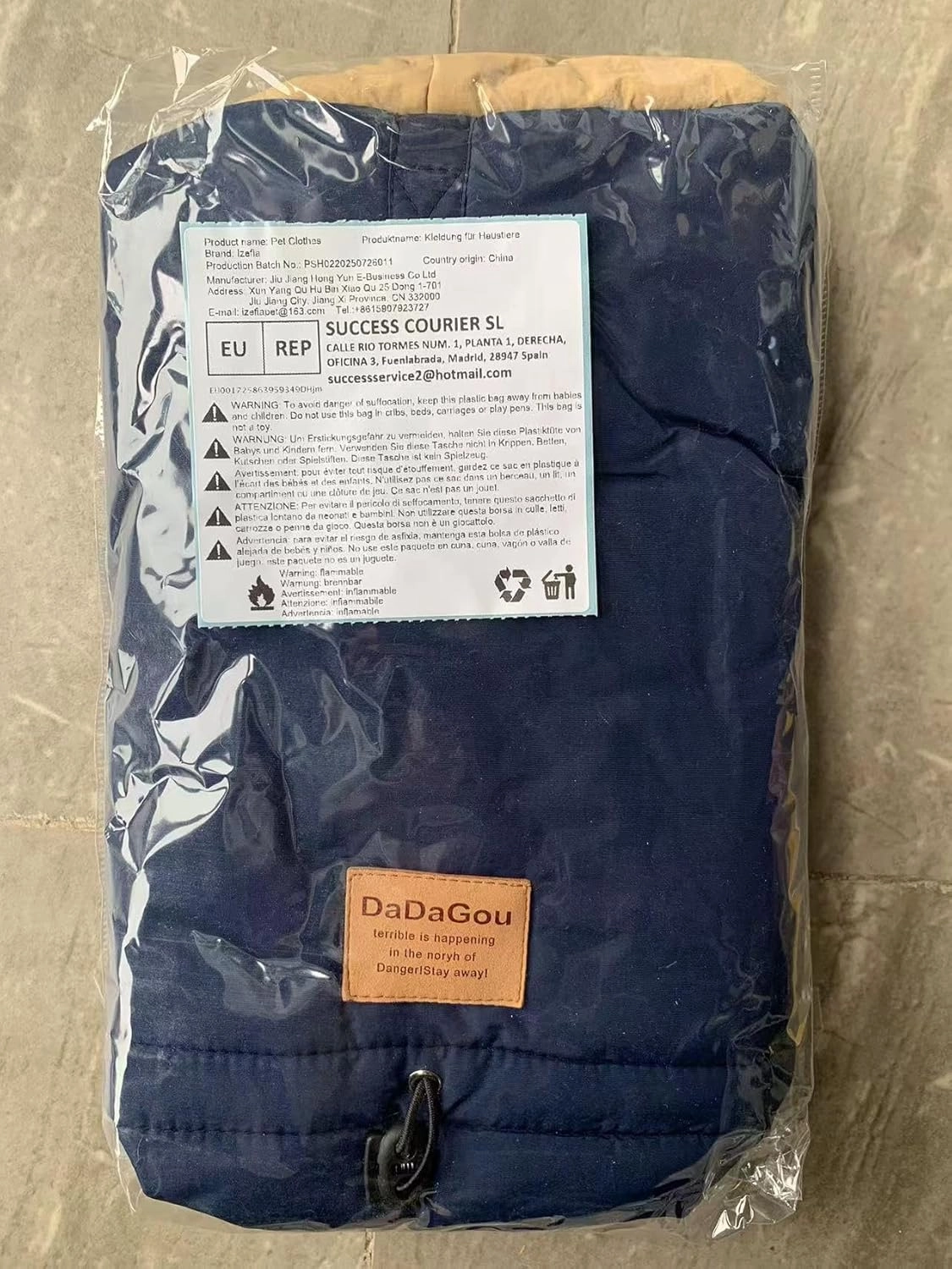 Dog Coat Windproof Jacket Cold Weather Coat 4 Legs Warm Dog Jumpsuit Winter Thick Coat Snow Proof Clothes Cotton Dog Coat for Small Dog Medium Dog Cat Blue L