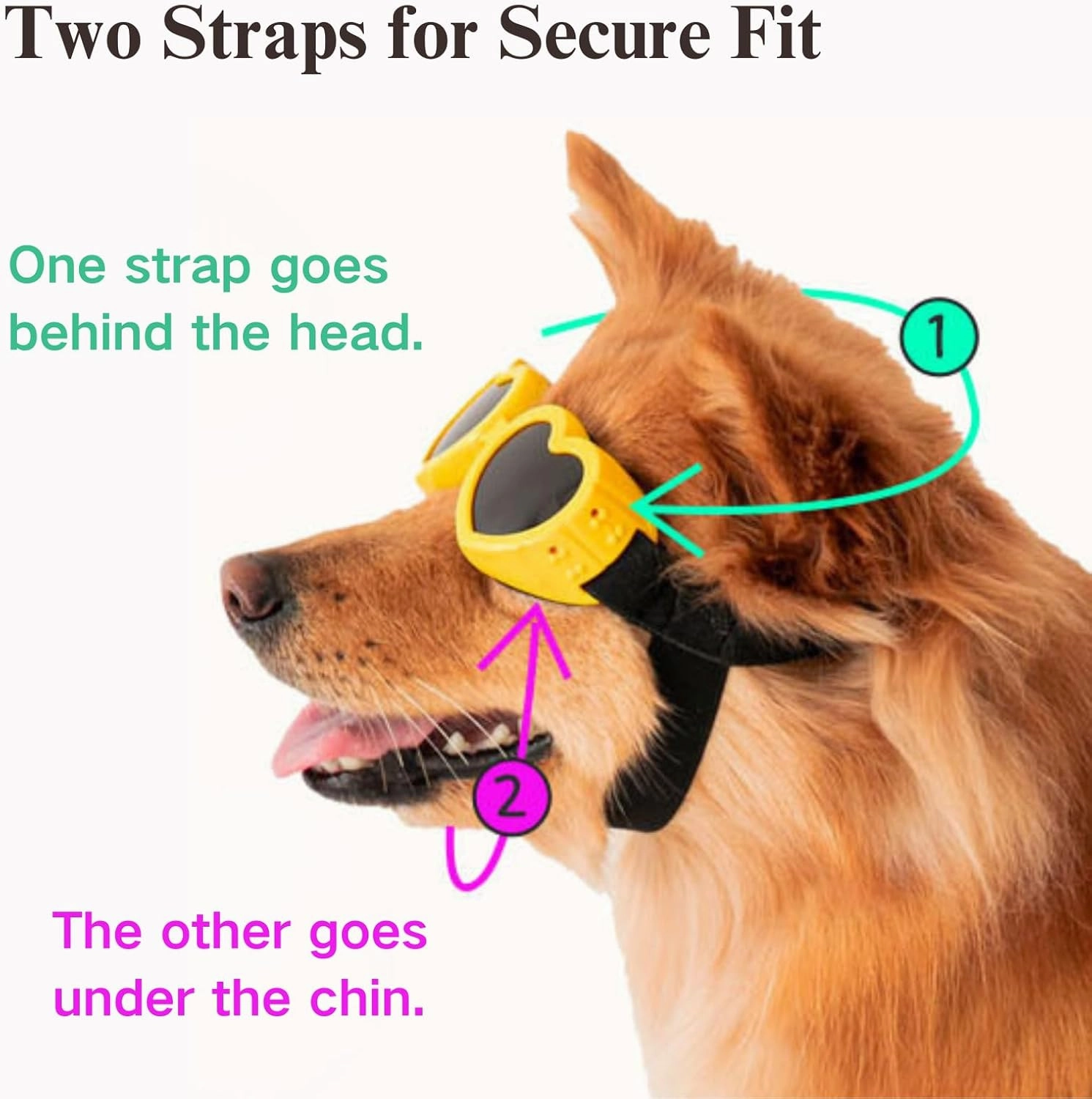 Dog Heart Shaped Goggles Wind-Resistant – Stylish Cute UV Protection Sunglasses for Outdoor Riding and Walking (Pink)