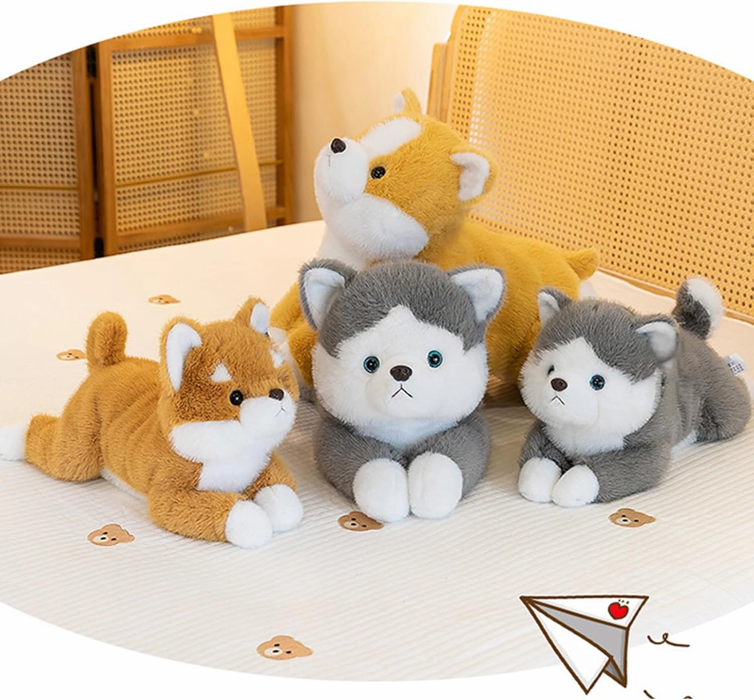 Dog Weighted Stuffed Animals, 23.6 Inch Weighted Dog Plush Animal, Cute Corgi Plush Toy Pillow, Soft Puppy Plushie Gifts for Kids, Boys and Girls