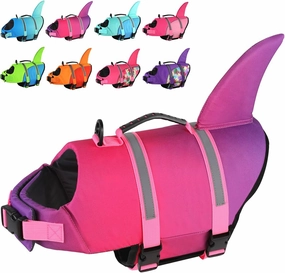 Doglay Dog Life Jacket, Ripstop Cute Shark Dog Life Vest with Superior Buoyancy and Rescue Handle, Adjustable Puppy Life Vests for Swimming Boating, Pet Flotation Vest for Small Medium Large Dogs