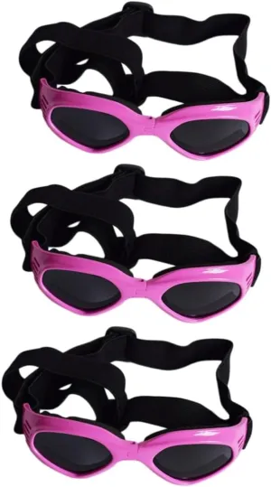 DOITOOL 3pcs Adjustable Straps Dog Sunglasses Fashion-Forward Uv Blocking Windproof Water-Resistant for Medium Breeds