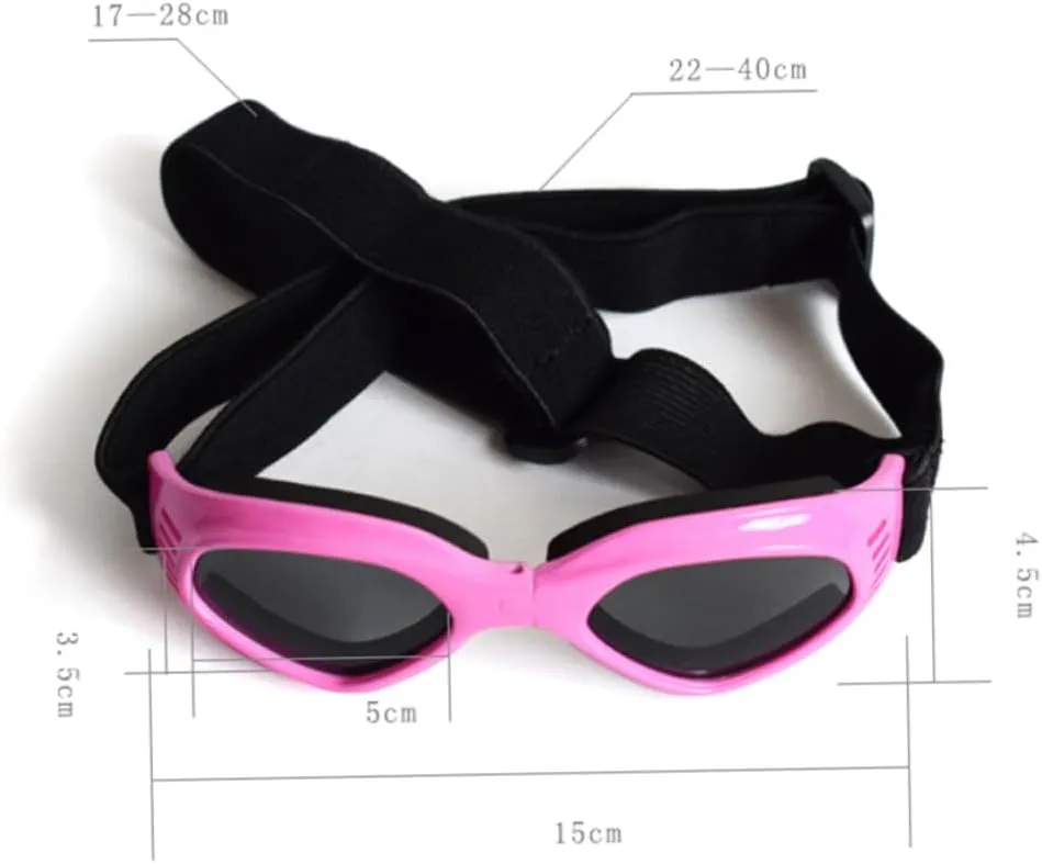 DOITOOL 3pcs Adjustable Straps Dog Sunglasses Fashion-Forward Uv Blocking Windproof Water-Resistant for Medium Breeds
