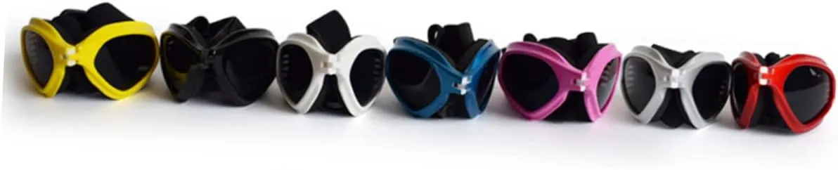 DOITOOL 3pcs Adjustable Straps Dog Sunglasses Fashion-Forward Uv Blocking Windproof Water-Resistant for Medium Breeds
