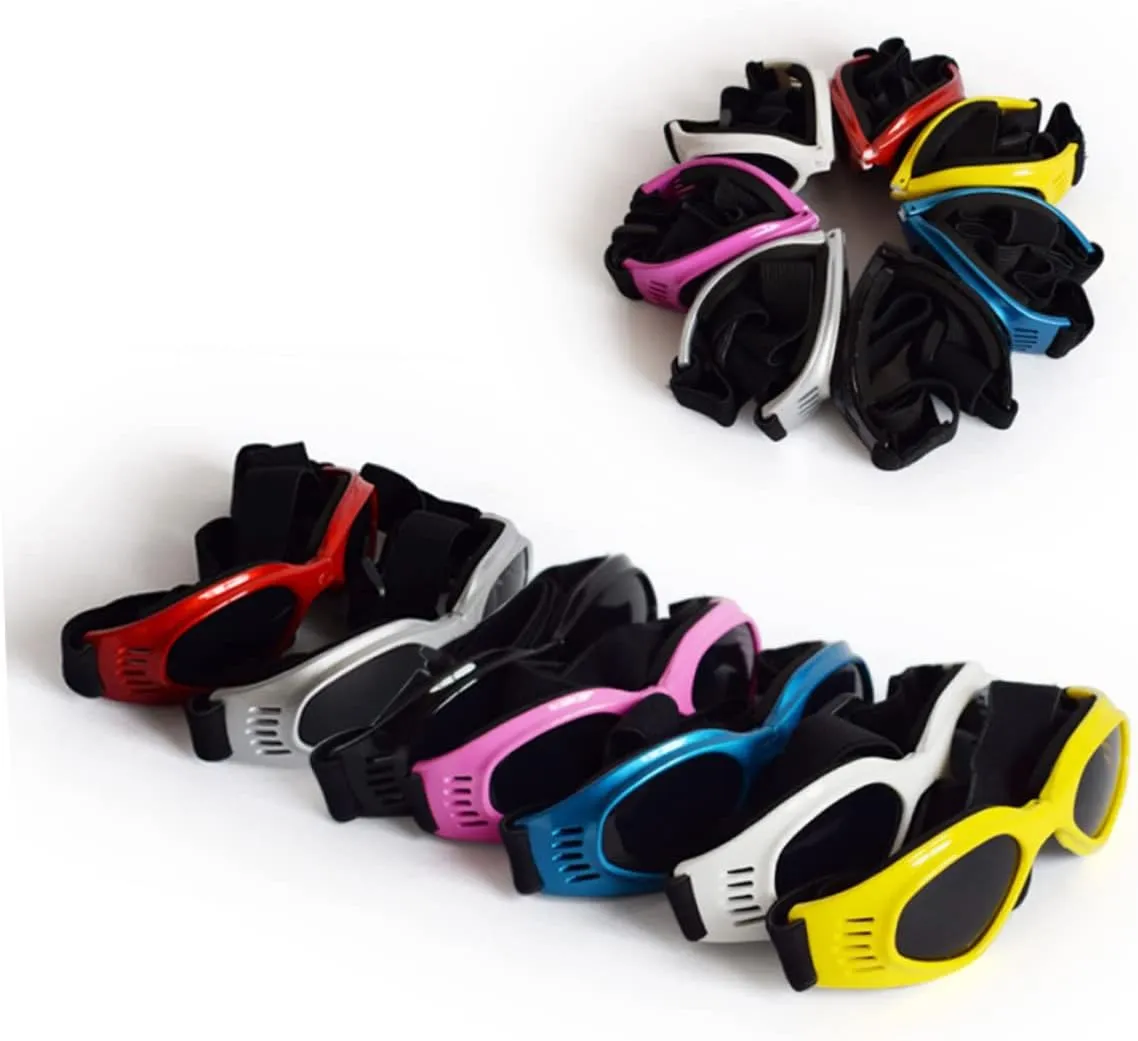 DOITOOL 3pcs Adjustable Straps Dog Sunglasses Fashion-Forward Uv Blocking Windproof Water-Resistant for Medium Breeds