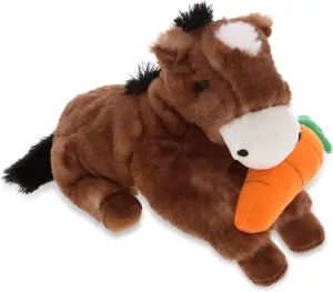 DolliBu Happy Easter Super Soft Plush Lying Brown Horse with Carrot - Cute Stuffed Animals with Carrot Plush Toy, Perfect Easter Holiday Surprise Gift - 10.5" Inch