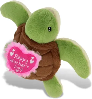 DolliBu Happy Mother's Day Super Soft Plush Sea Turtle - Cute Stuffed Animal Present with Pink Heart Message for Best Mommy, Grandma, Wife, Daughter - Cute Ocean Life Plush Toy Gift - 12 Inches
