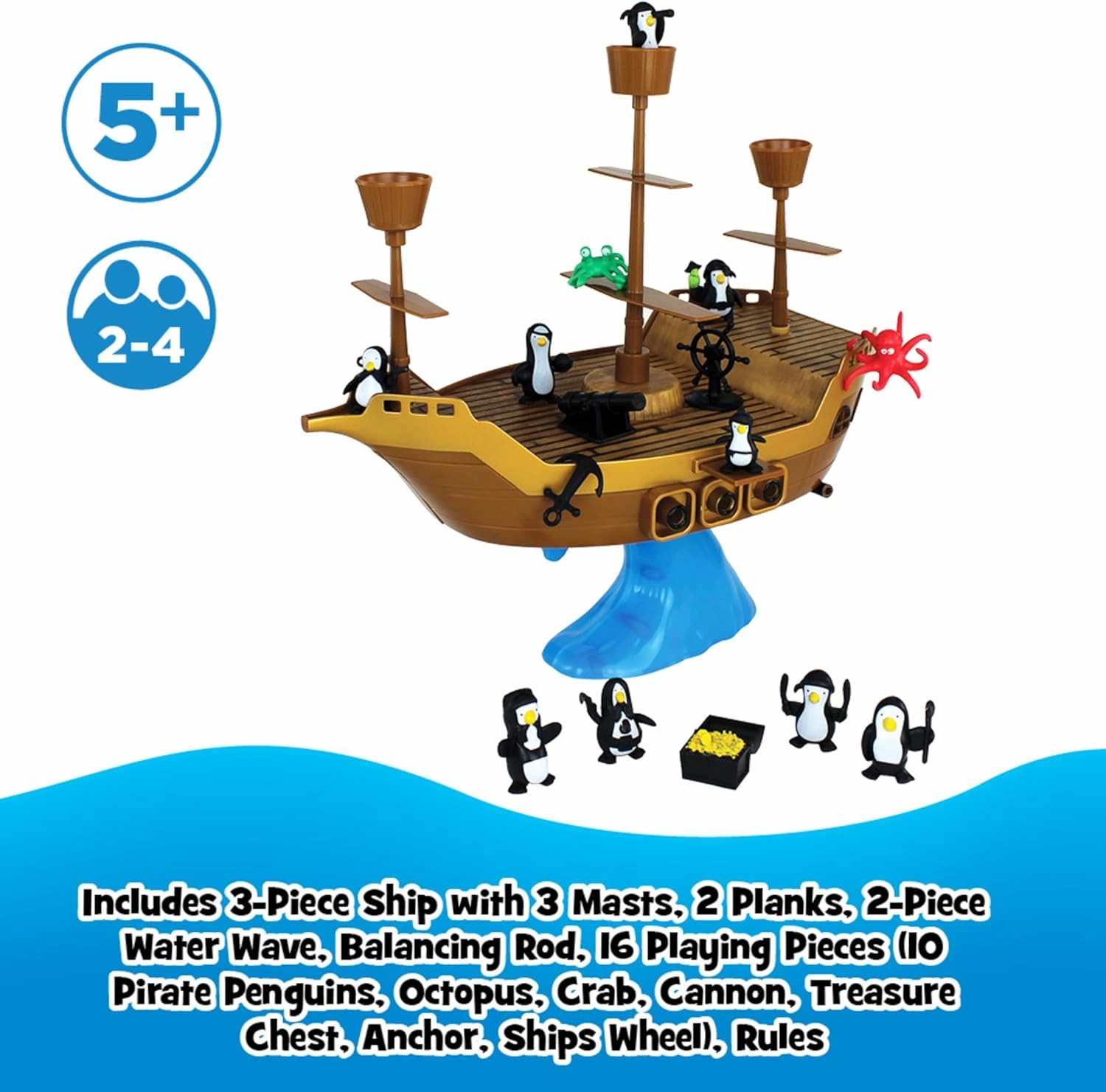 Don’t Rock the Boat Board Game - Kids Games, Family Games for Kids and Adults, Board Games for Family Night, Multi-Player Board Games, Builds Hand & Eye Coordination, Balancing Toy, Ages 5 
