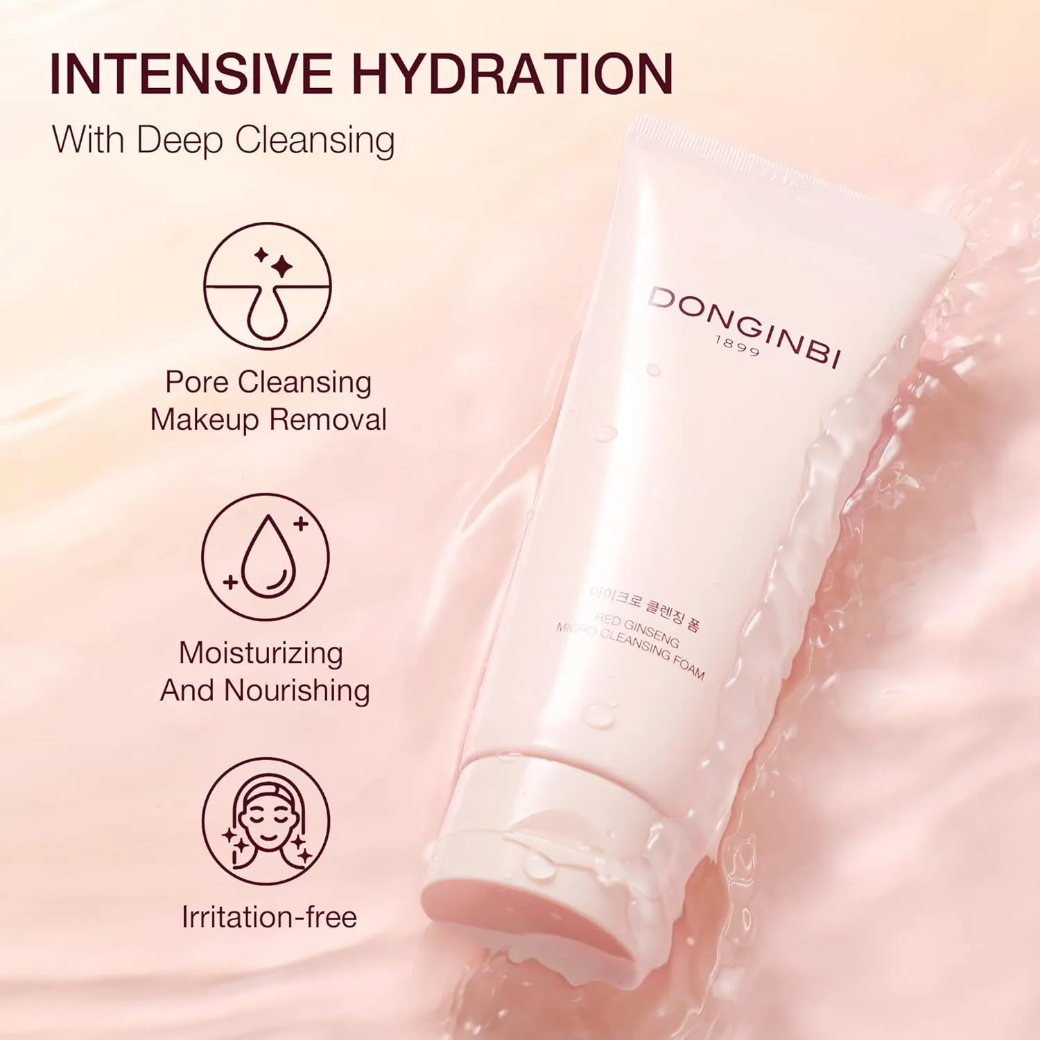 DONGINBI 1899 Single Essence EX 70ml & Cleansing Foam 50ml Special Set - Anti-Aging face essence with Korean Red Ginseng for Radiance and Repair