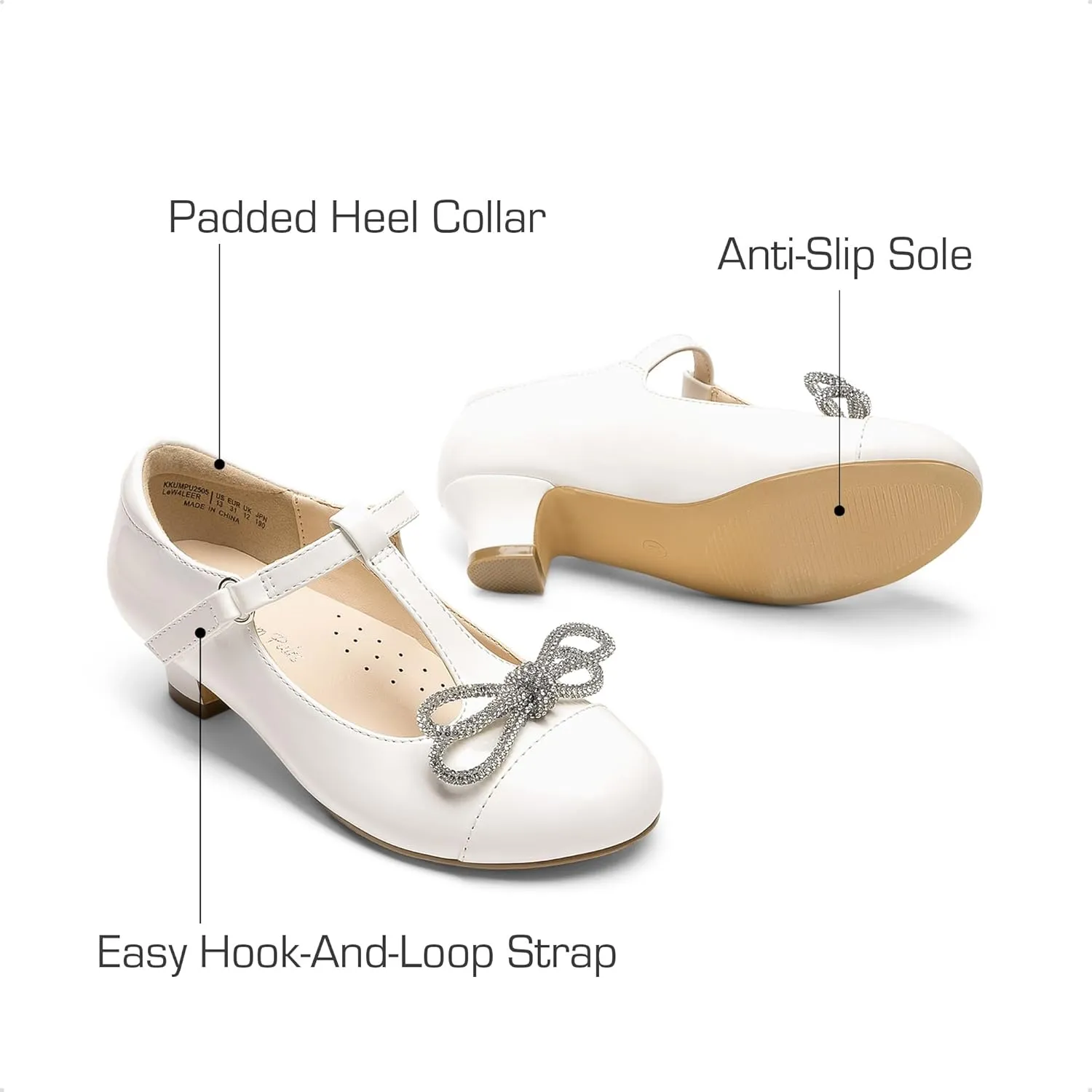 DREAM PAIRS Girls Dress Shoes Mary Jane Heel T-Strap Party Flower Wedding Princess Pumps for Little Big Kid