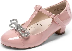 DREAM PAIRS Girls Dress Shoes Mary Jane Heel T-Strap Party Flower Wedding Princess Pumps for Little Big Kid