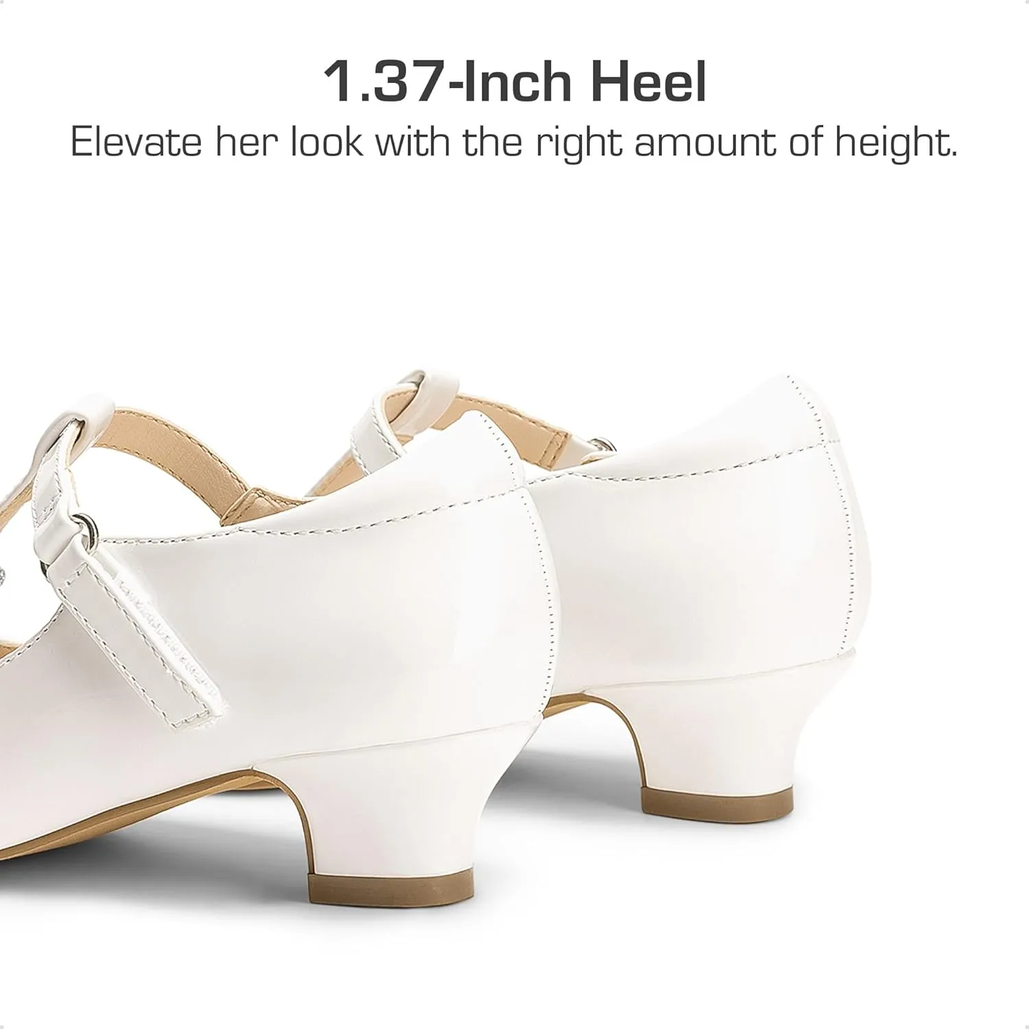 DREAM PAIRS Girls Dress Shoes Mary Jane Heel T-Strap Party Flower Wedding Princess Pumps for Little Big Kid