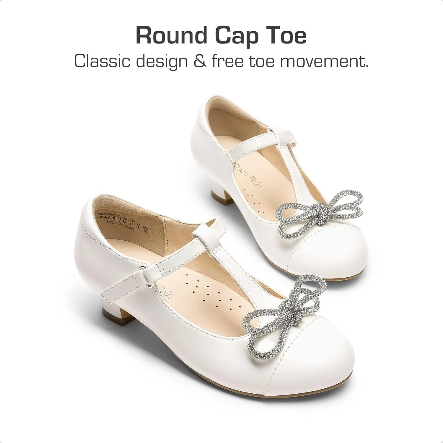 DREAM PAIRS Girls Dress Shoes Mary Jane Heel T-Strap Party Flower Wedding Princess Pumps for Little Big Kid