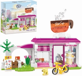Dream Girls Friends City Café Building Toys Sets Role Play Coffee Shop Playset 240 Pieces Creative Coffee House Building Kit for Kids Aged 6-12
