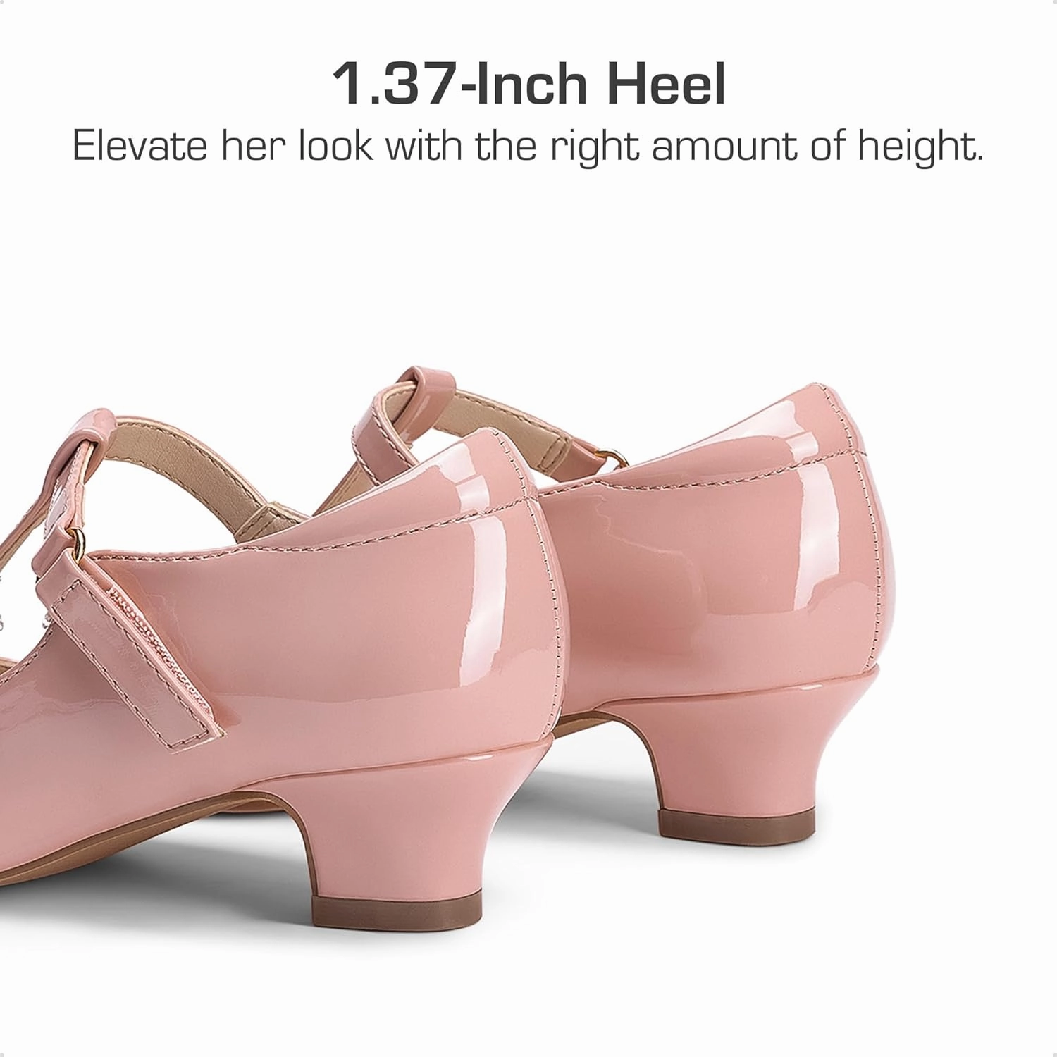 DREAM PAIRS Girls Dress Shoes Mary Jane Heel T-Strap Party Flower Wedding Princess Pumps for Little Big Kid