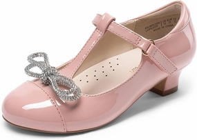 DREAM PAIRS Girls Dress Shoes Mary Jane Heel T-Strap Party Flower Wedding Princess Pumps for Little Big Kid