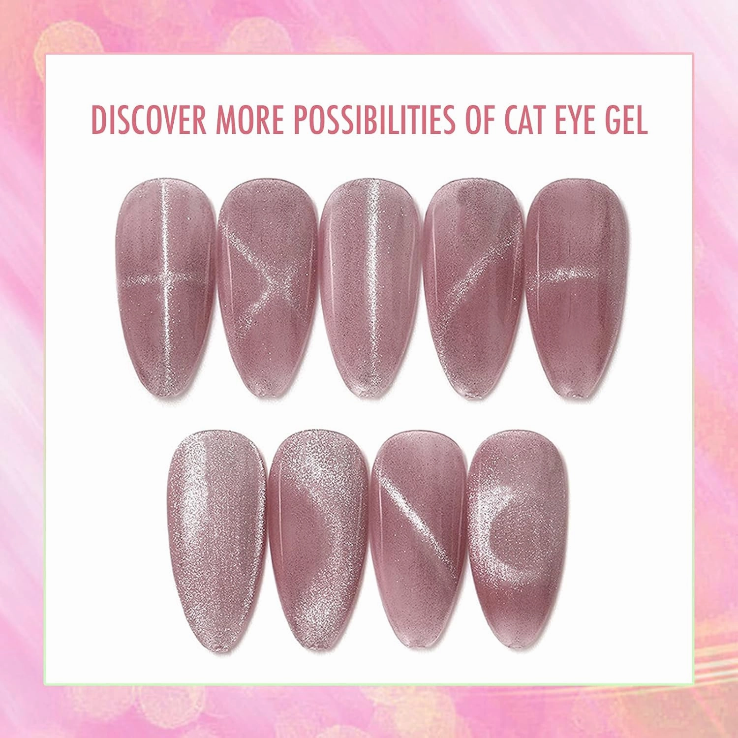 Dreamland Cat Eye Gel Polish Set 6 Colors with FREE Base Top Coat, Glitter Auroa Gel Polish with Magnet, Salon Quality Soak off UV Light Gel Nail Polish Set