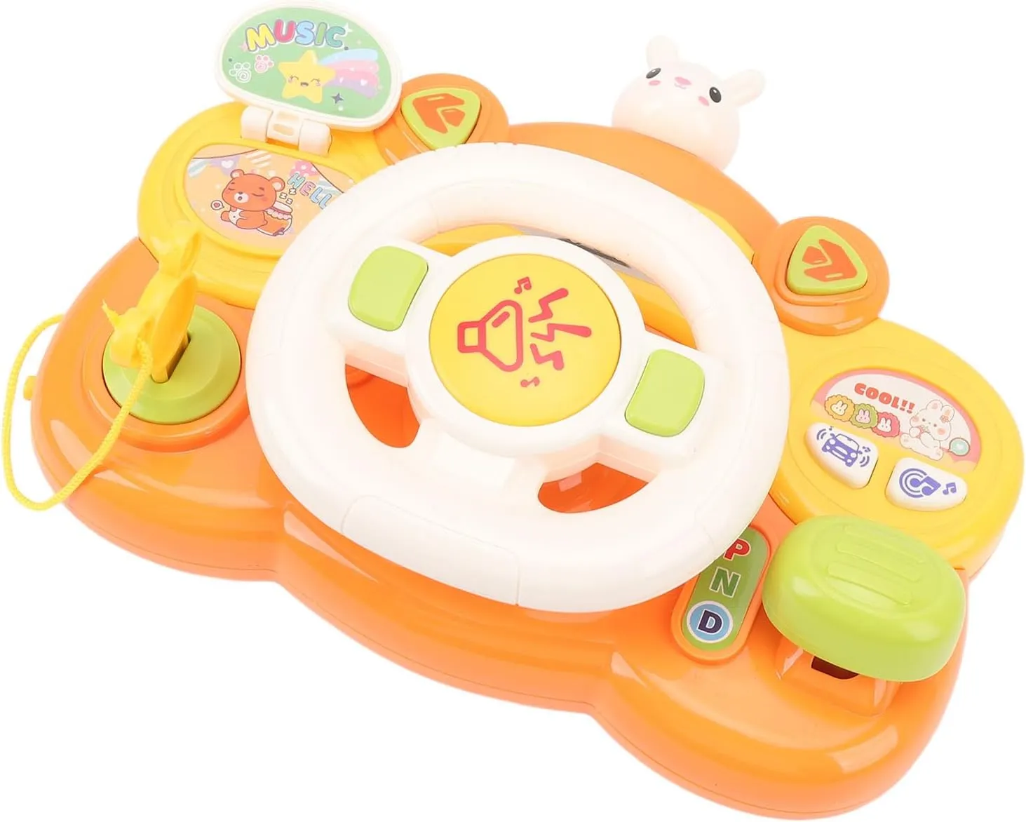 Driving Toy Child, Musical Steering Wheel Toy Hand Coordination Sound (Bunny)