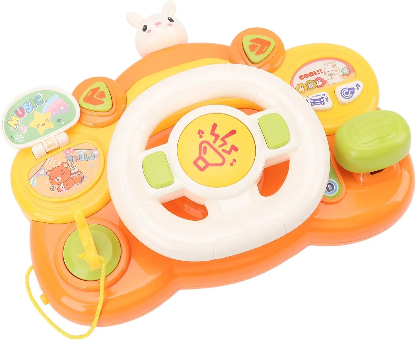 Driving Toy Child, Musical Steering Wheel Toy Hand Coordination Sound (Bunny)