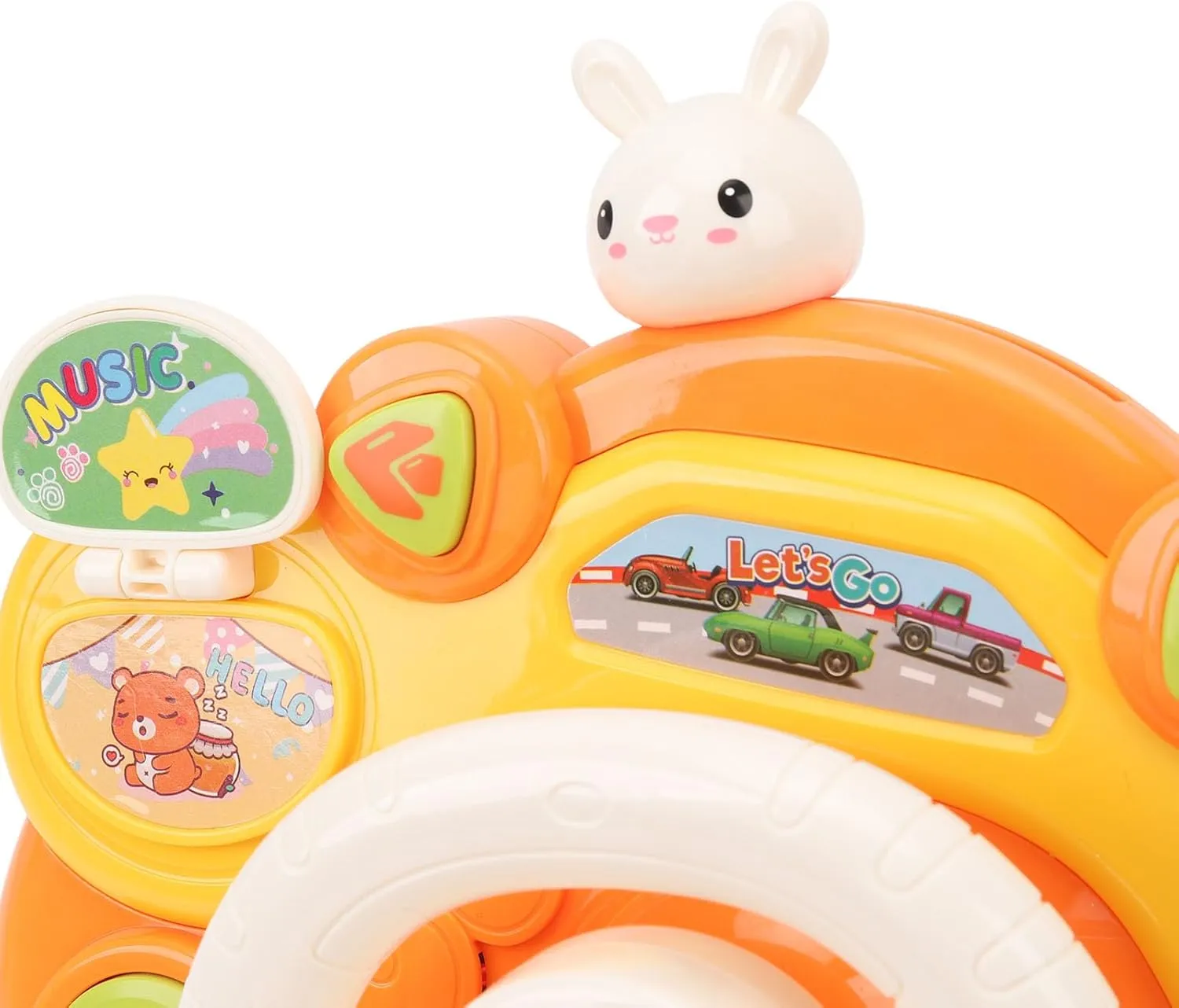 Driving Toy Child, Musical Steering Wheel Toy Hand Coordination Sound (Bunny)