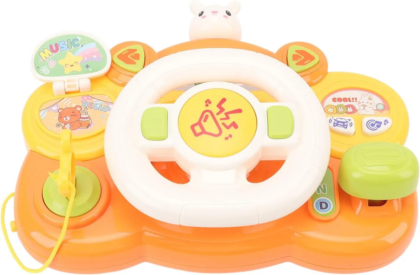 Driving Toy Child, Musical Steering Wheel Toy Hand Coordination Sound (Bunny)