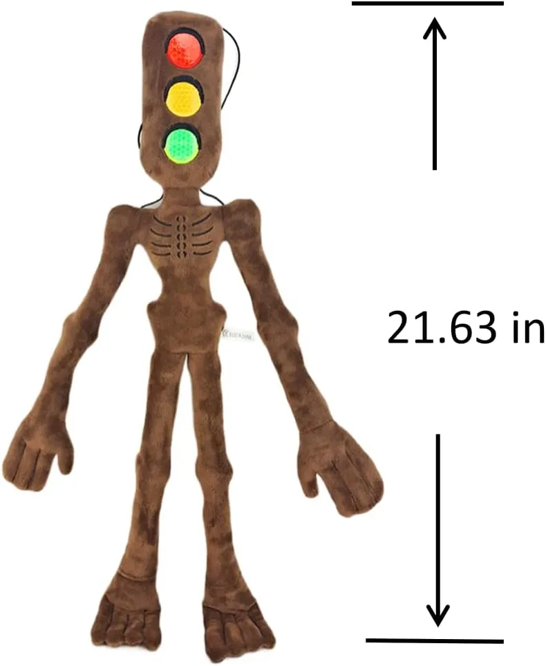 Dr.STONE Siren Head Plush Toys Limbs Movable Plush Toy Anime Black cat and Dog Doll Whistle Man Funny Doll，Plush Toys for Home Party Gift Birthday Gift（Traffic Light Head）