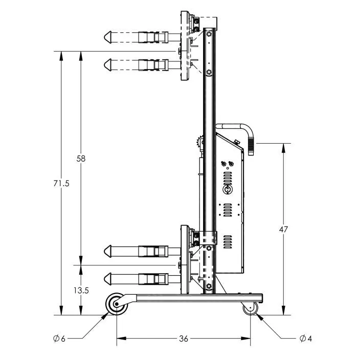 Drum Lift & Rotator | 78'' | Semi-Powered | Strap | Straddle | Valley Craft