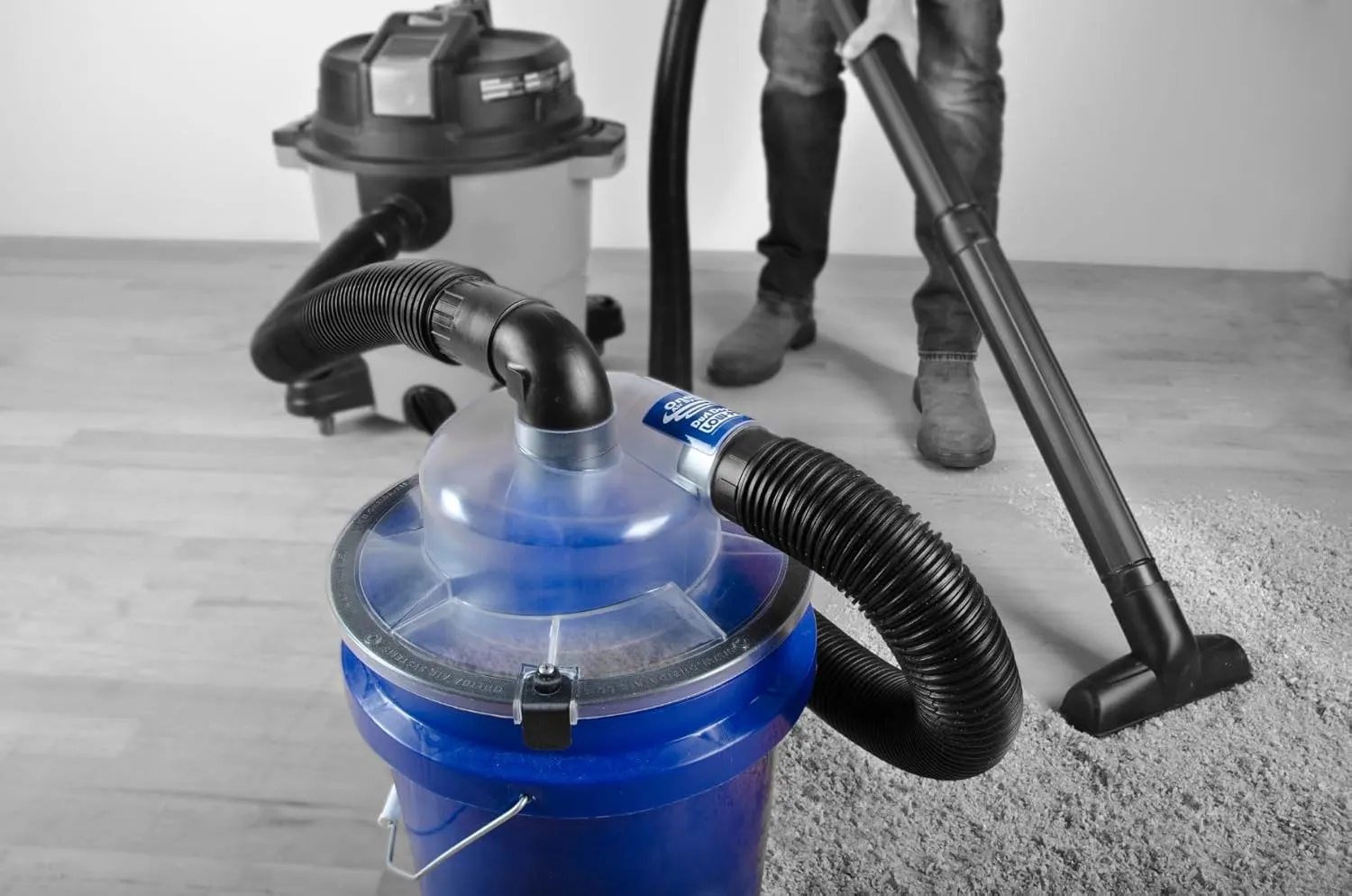 Dust Deputy Low-Pro Plus Lid Dust Separator Kit for Shop Wet Dry Vacuums - 2.5" Adapter & 3' Hose - Fits Standard 5 Gallon Buckets, USA Made