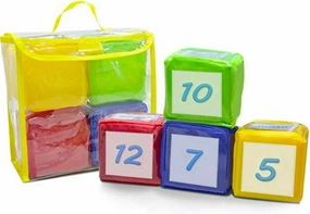 Eamay Playing Game Dice Soft Foam Cubes, Set of 4 Learn Pocket Cubes, Ages 5 Months and Up.