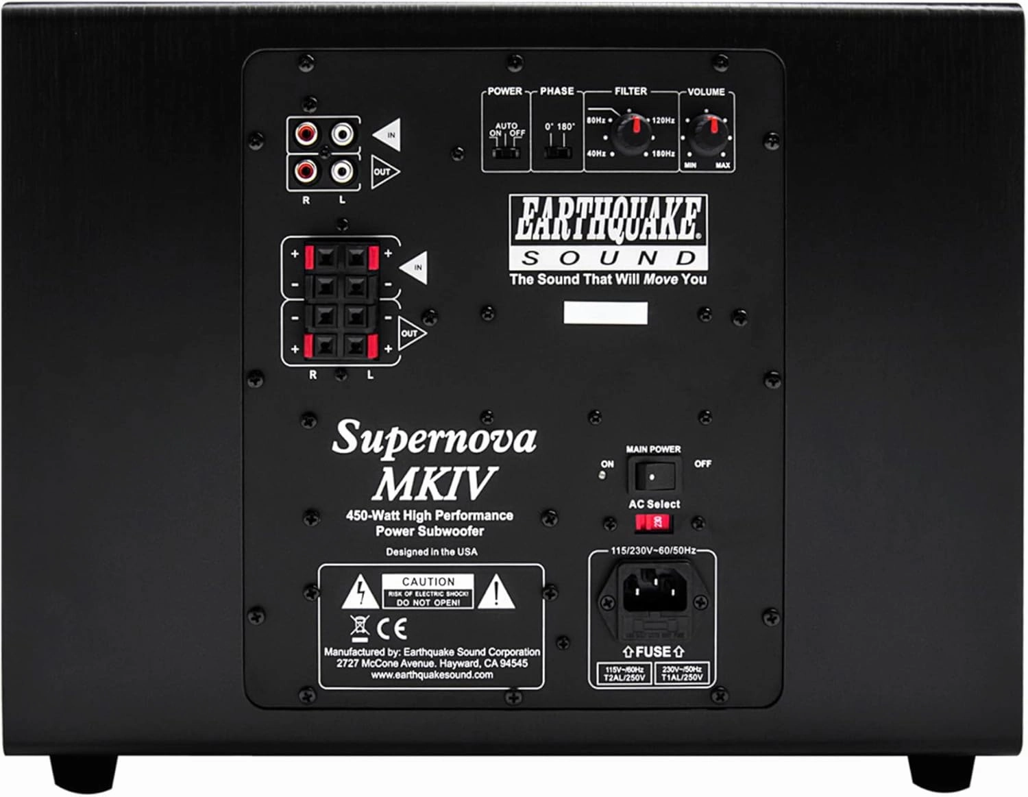 Earthquake Sound Supernova MKIV-10 Powered Subwoofer with SLAPS Technology, Black Ash