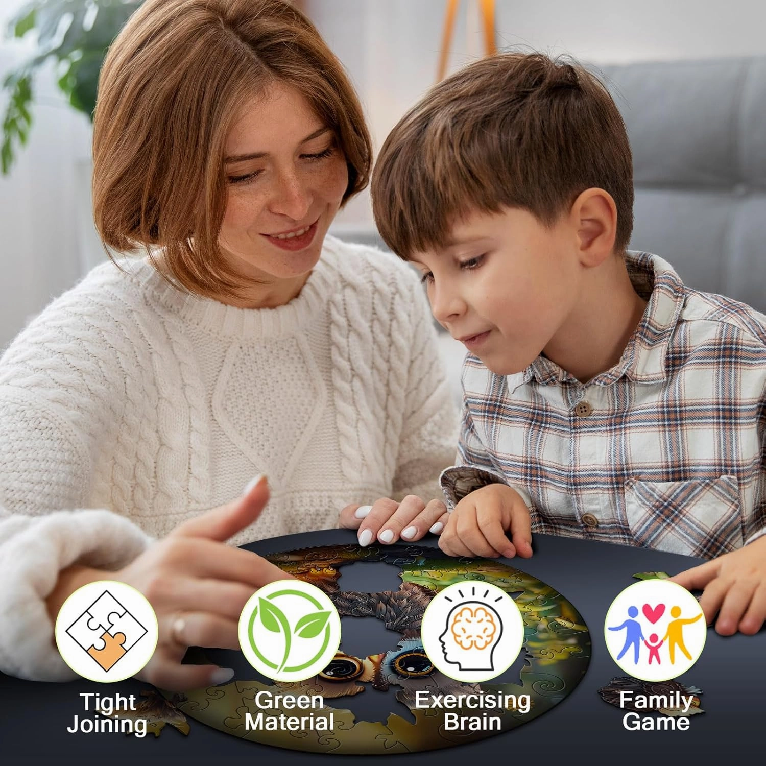 Easter Gifts for Kids Girls Boys, Easter Basket Stuffers, Wooden Jigsaw Puzzles for Kids Ages 4-6, 50 Piece Unique Shape Animal Theme Puzzle - Preschool Learning Educational Toys for Kid 3  (owl)