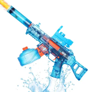 Electric Water Gun, Cool Flame Light Effect, 26-30FT Strong Range, one Key Water Absorption 330CC Large Capacity, immersive Battlefield Experience