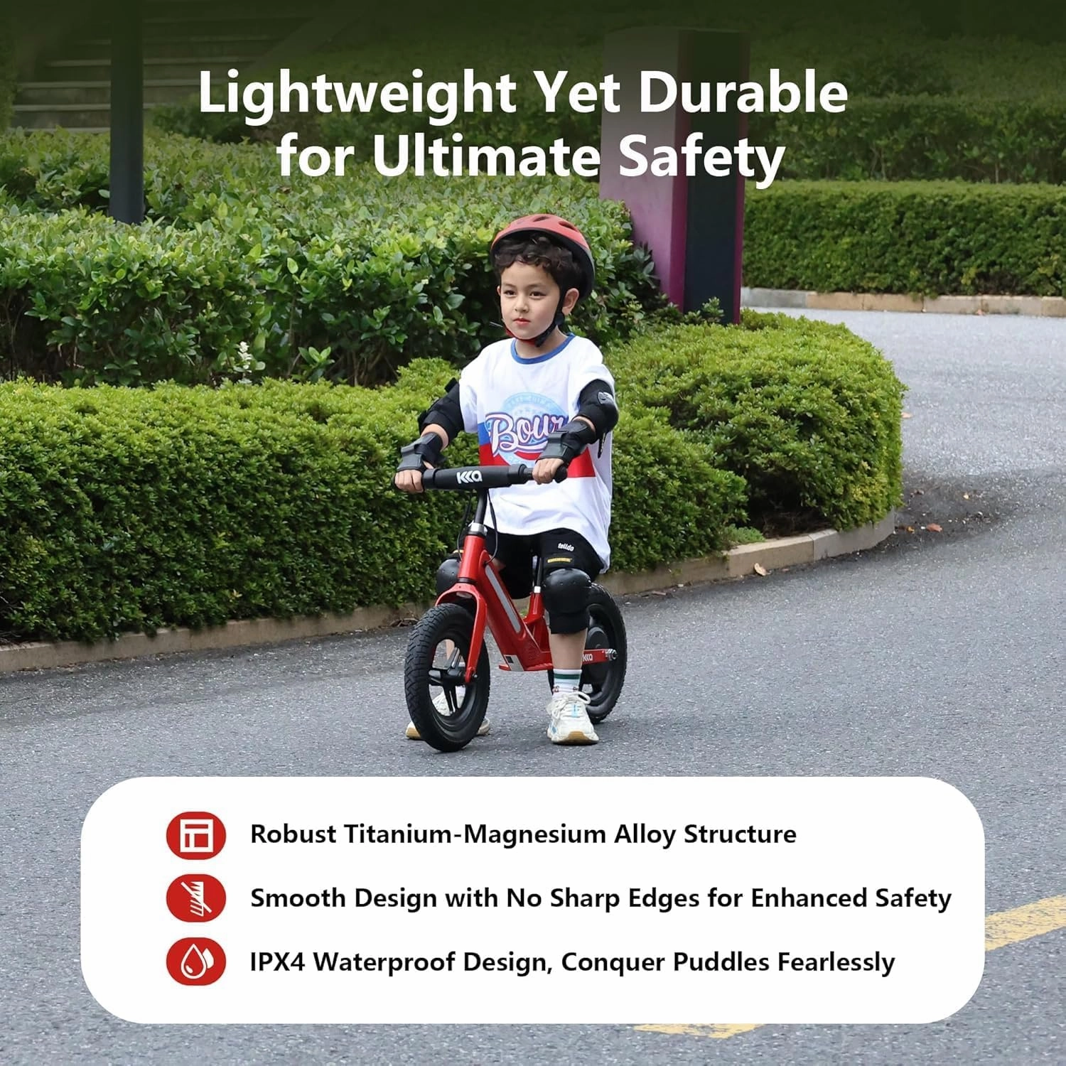 Electric Balance Bike for Kid 3-5 Old Children Electric Mini Bike with Colorful Lights 2 Speed 12 Inch 9Mph 24V 180W for Boy Girl Beginner Gift Adjustable Seat & Handle