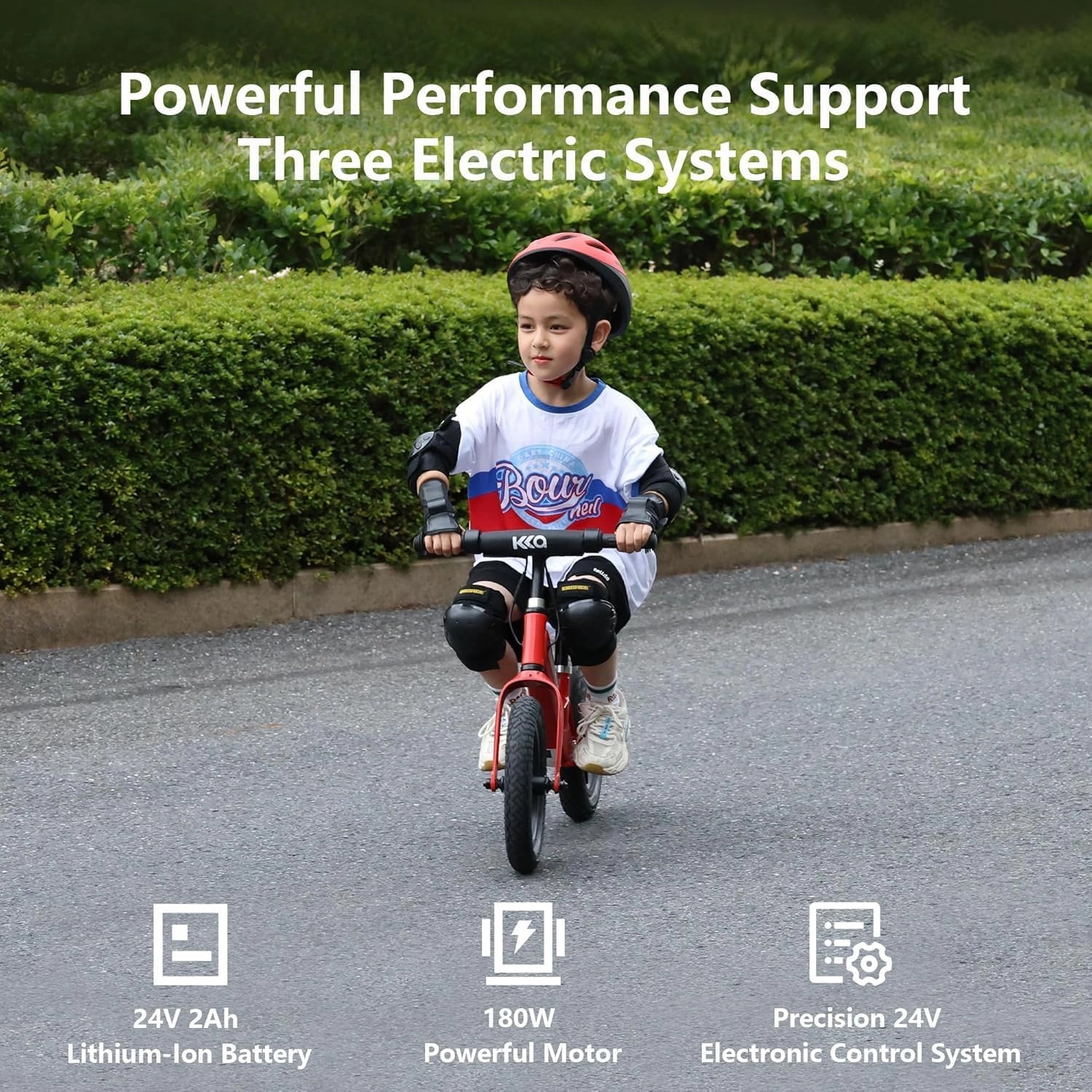Electric Balance Bike for Kid 3-5 Old Children Electric Mini Bike with Colorful Lights 2 Speed 12 Inch 9Mph 24V 180W for Boy Girl Beginner Gift Adjustable Seat & Handle